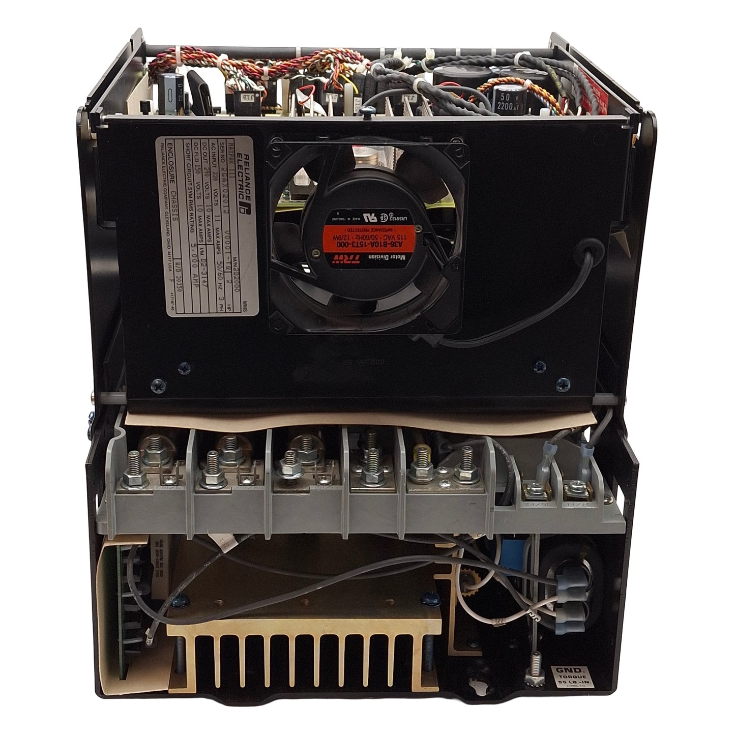Used Reliance Electric Maxpak III VS Drive 3Ø 230VAC 11A Input, 240VDC 10A Output 2HP
