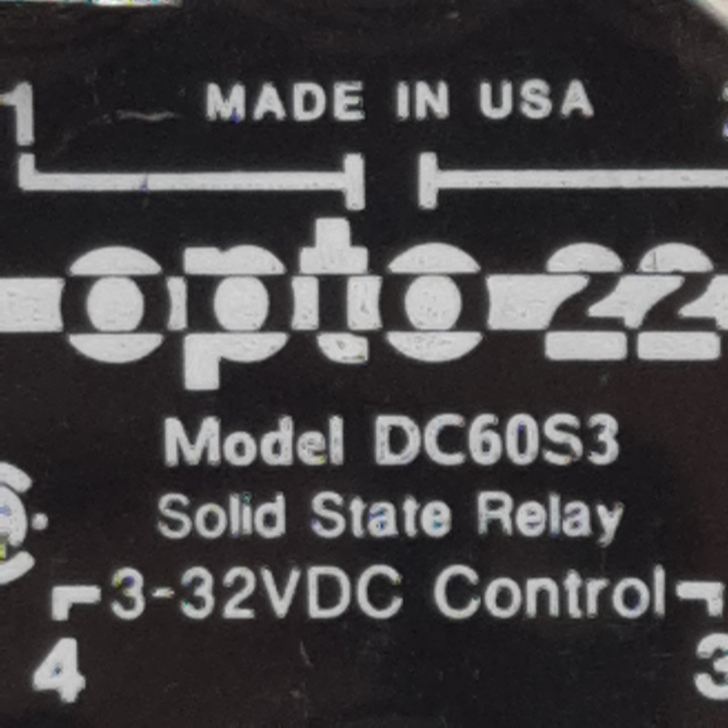 Used Opto 22 DC60S3 DC Switching Solid-State Relay, 3-32VDC In, 3A 60VDC Out