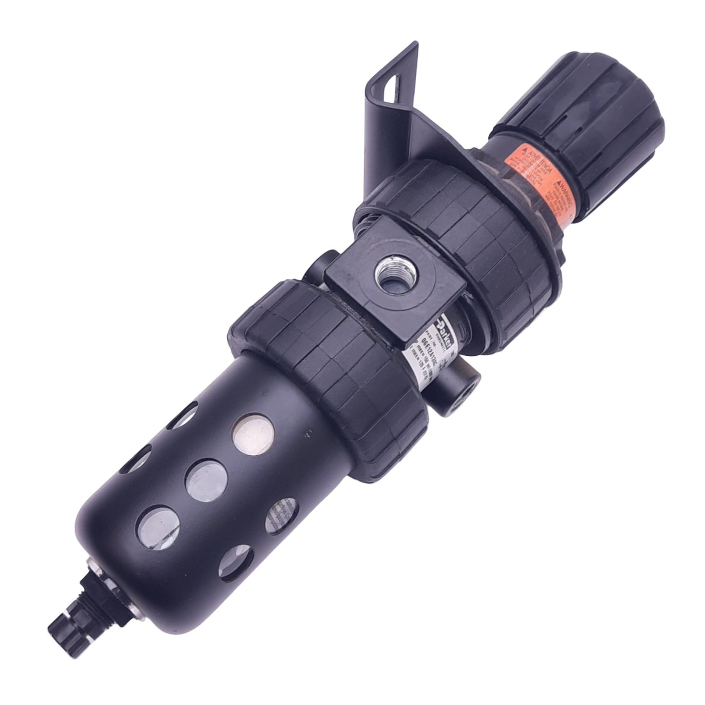 Used Parker 06E12A13AC Filter Regulator, 2-125psi Set, 40µm, 1/4" NPT, 150psi Max