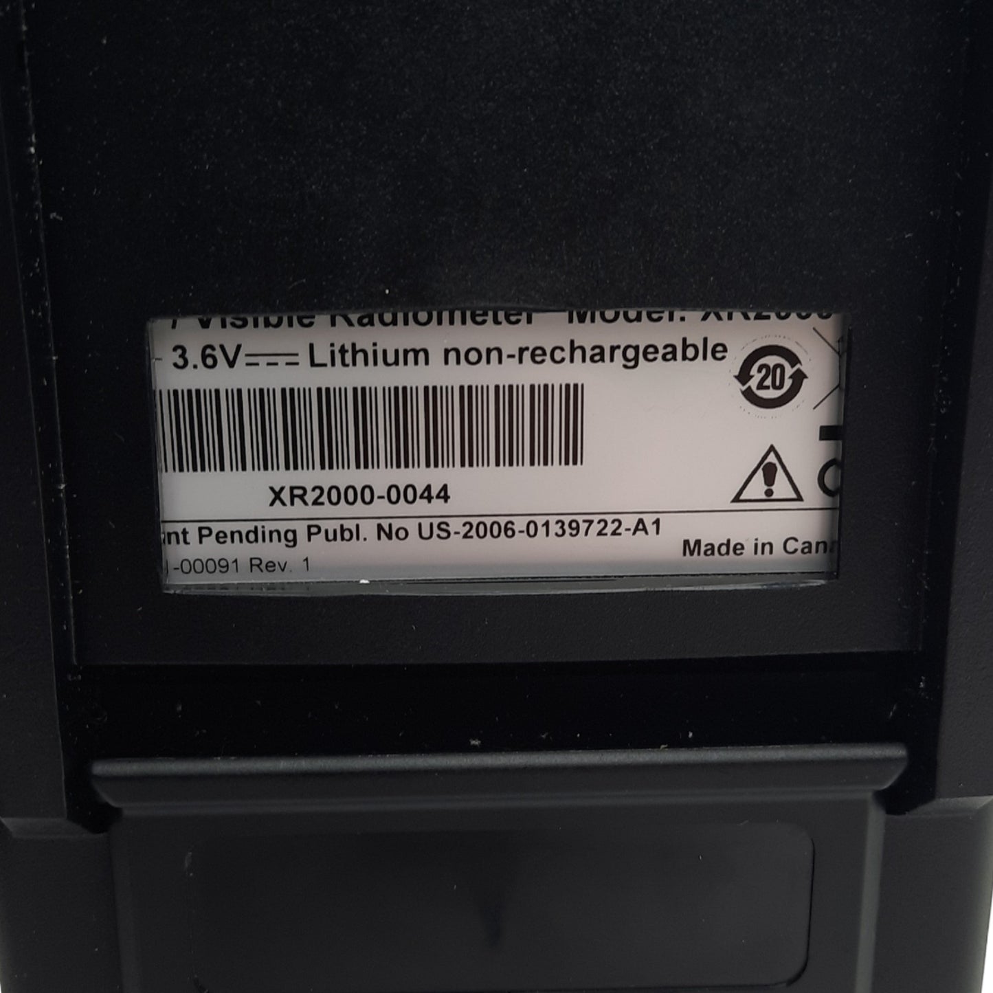 Used EXFO XR2000 X-Cite Radiometer, 350 nm-675nm, 1mW-12W, 3.6V Li, W/ 5mm, 2mm