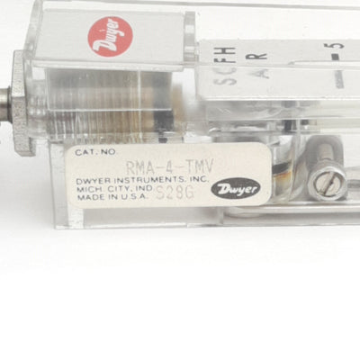 Used Dwyer RMA-4-TMV Air Flowmeter, 0.5-5 SCFH, 100psi Max, 1/8in NPT, 2in Scale