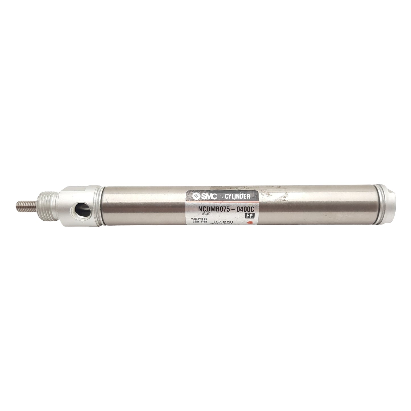 Used SMC NCDMB075-0400C Pneumatic Cylinder ø3/4in Bore, 4in Stroke, 1/8in NPT, 250psi