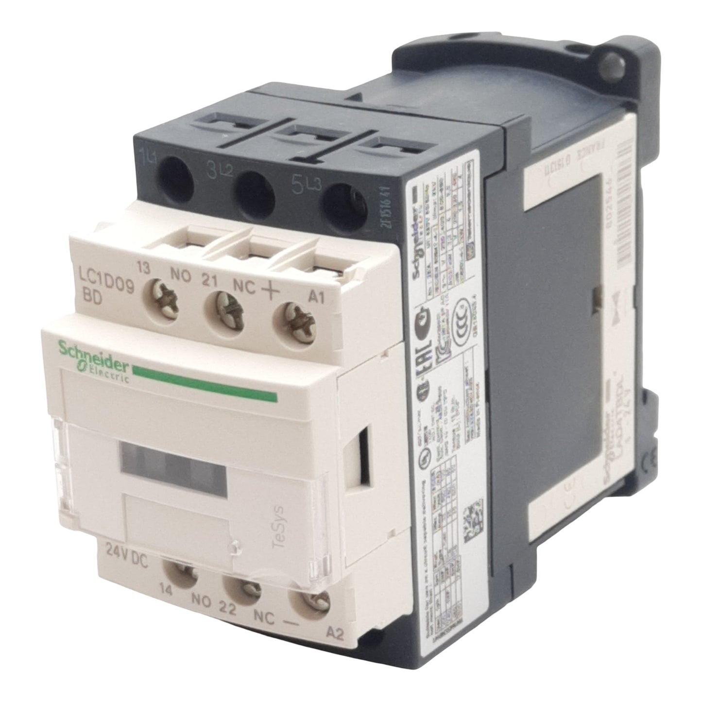 New Schneider Electric LC1D09BD Contactor, 3-Pole 3PST-NO, 9A 690VAC, 24VDC Coil