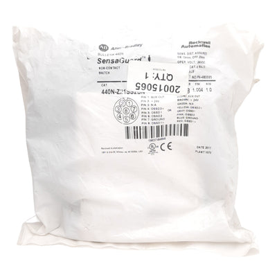 New Allen Bradley 440N-Z21SS2BN SensaGuard Sensor PNP 2NC 1NO, 25mm Range 24VDC, 10m