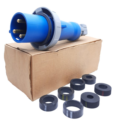 New Hubbell HBL363P6W Pin & Sleeve Watertight Male Plug, 2P3W 63A 200-240V