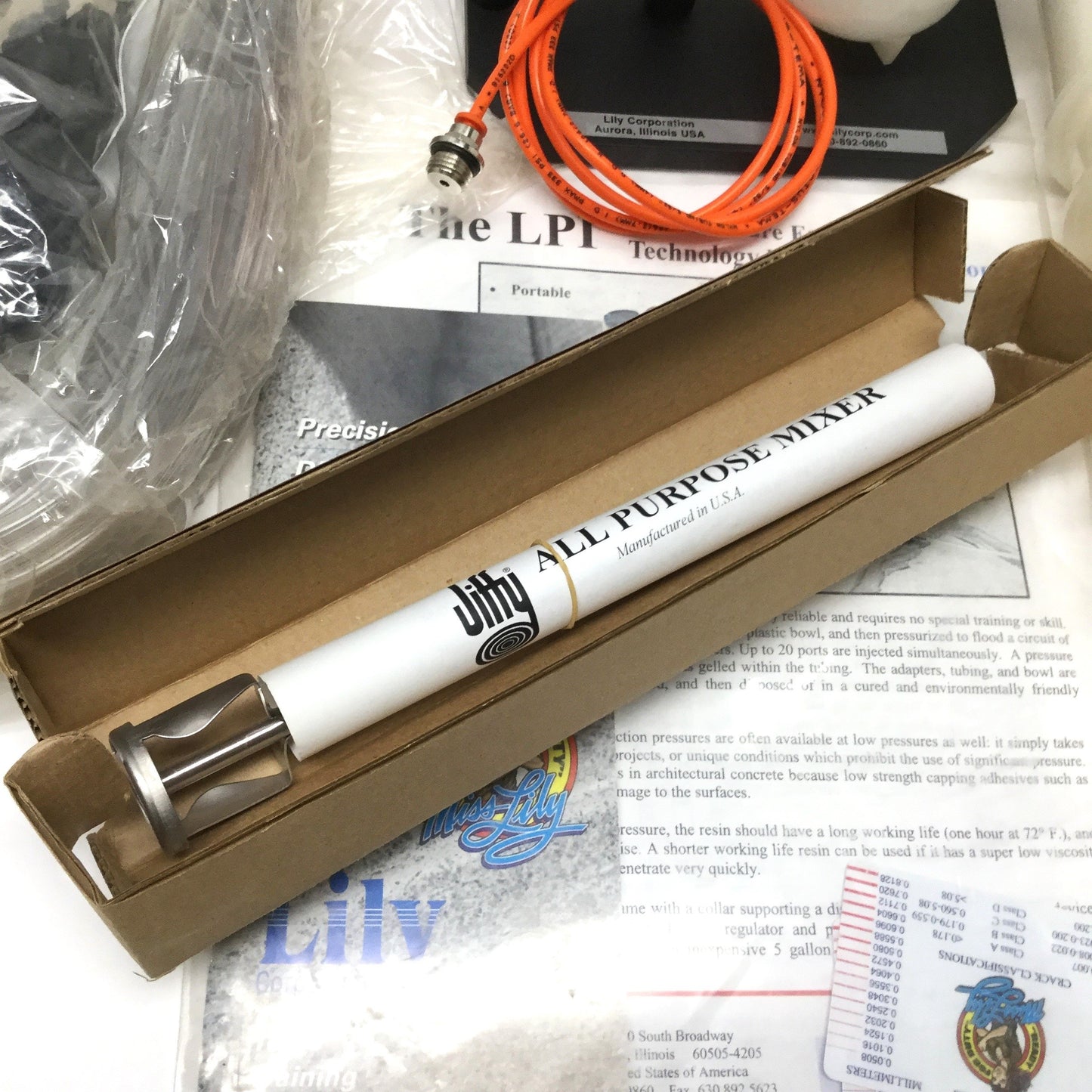 New – Open box Lily A-500 Low Pressure Epoxy Resin Injection System Starter Kit, 17psi, ±250cps