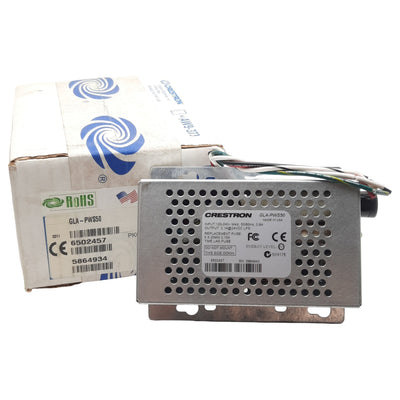 New Crestron GLA-PWS50 Power Supply, 120-240VAC In, 2.1A 24VDC 50W Out, Wall Mount