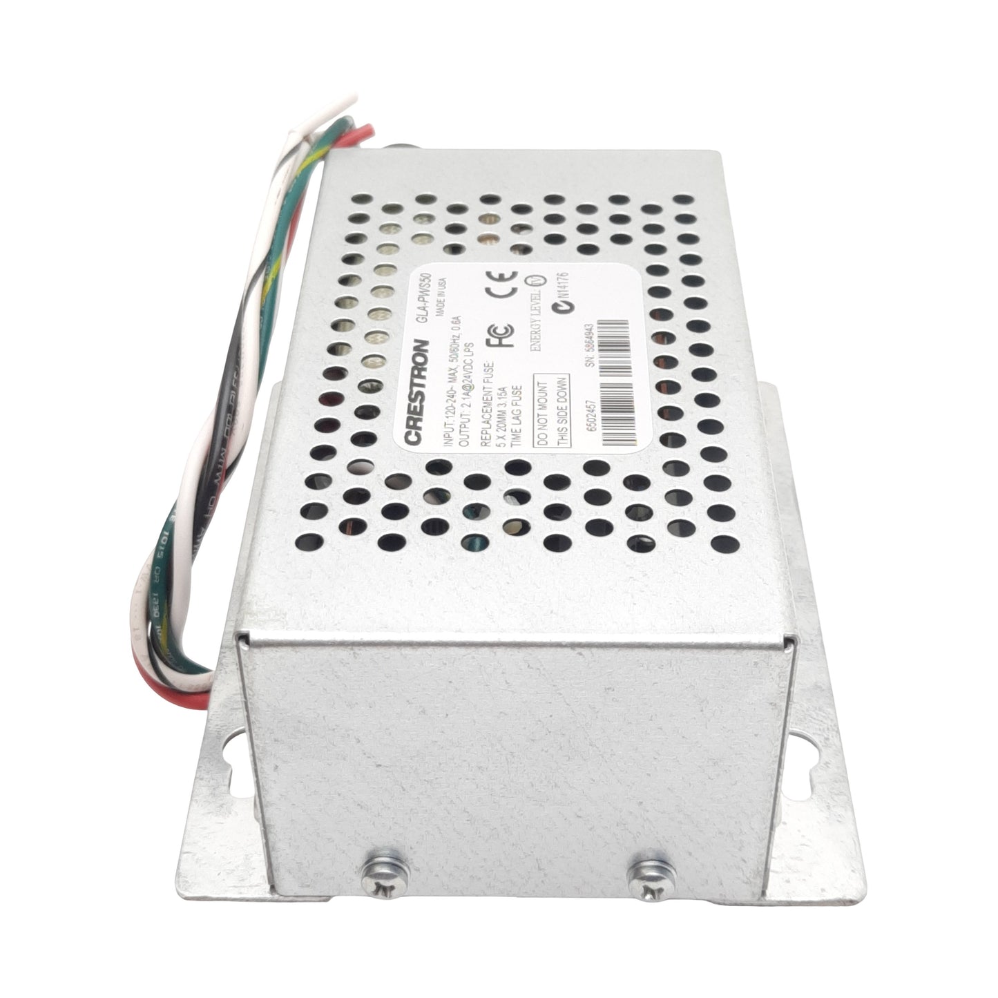New Crestron GLA-PWS50 Power Supply, 120-240VAC In, 2.1A 24VDC 50W Out, Wall Mount