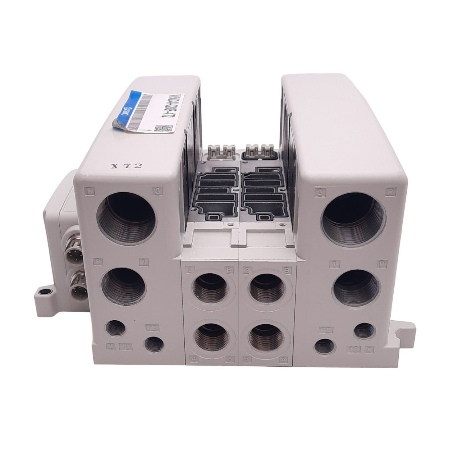 Used SMC VV5QC41-0203F-X72 Pneumatic Manifold, 4/5 Port Solenoid Valve, *Broken Mount