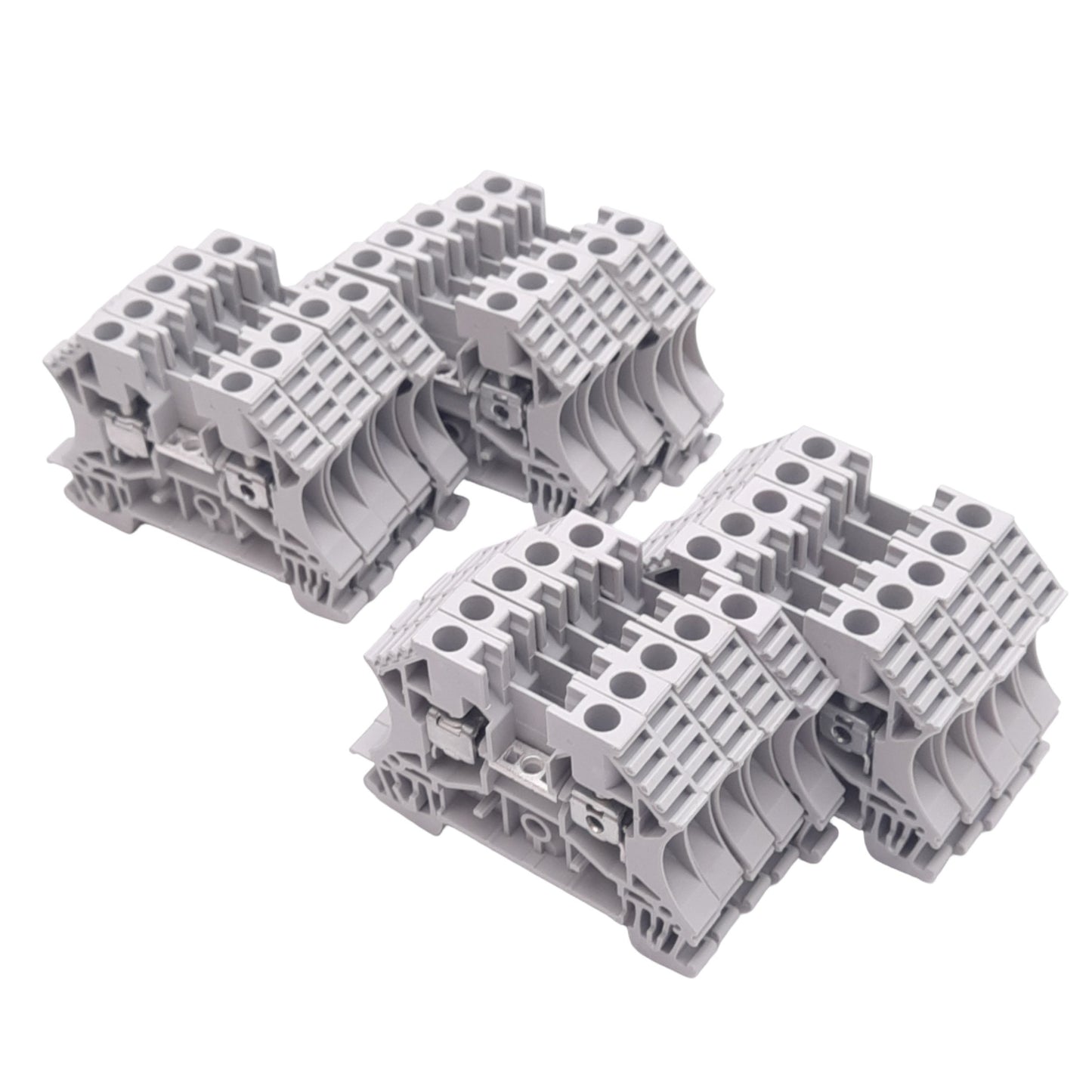 Used Lot of 20 Allen Bradley 1492-J4 Terminal Blocks, 600VAC/DC, 35A, 6mm Width
