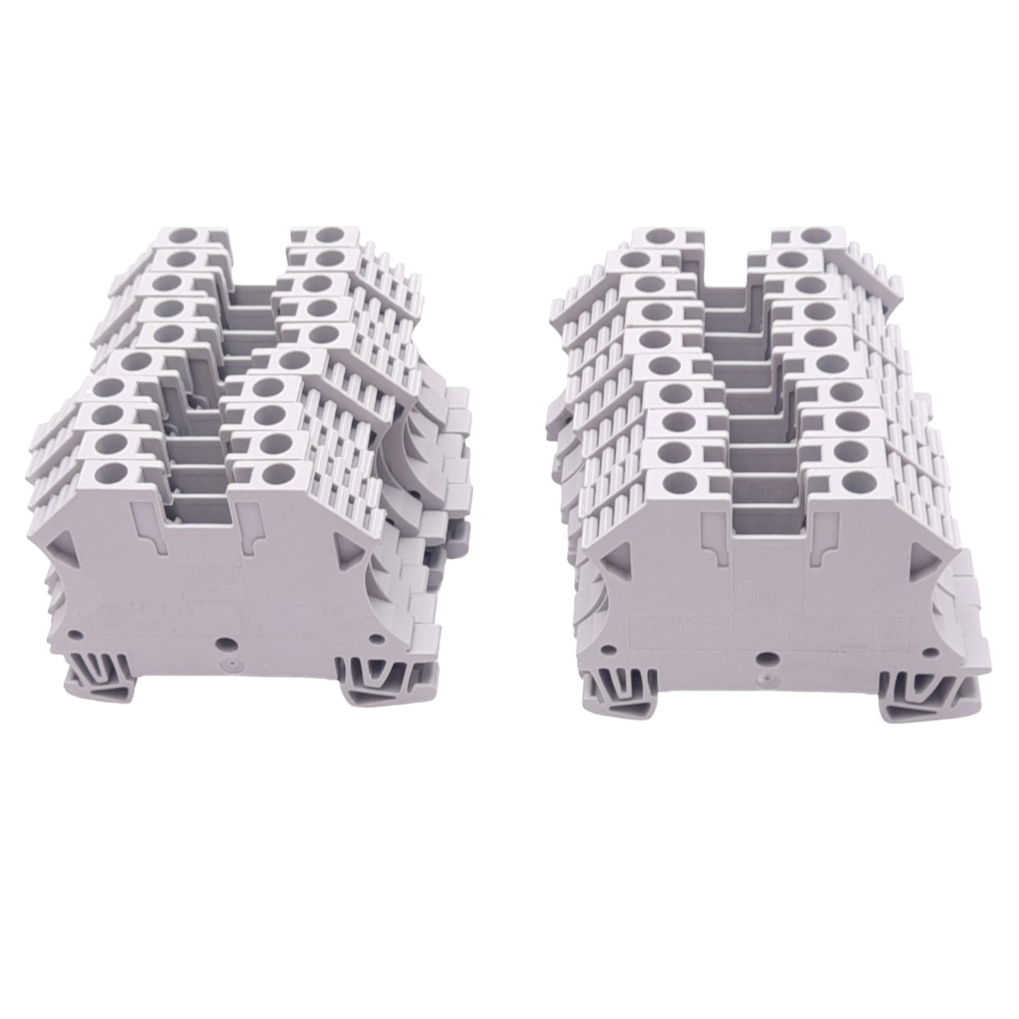 Used Lot of 20 Allen Bradley 1492-J4 Terminal Blocks, 600VAC/DC, 35A, 6mm Width
