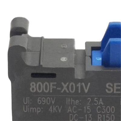 New Lot of 2 Allen Bradley 800F-X01V Pushbutton Contact Block, 1NC, 10A 600VAC, 22mm