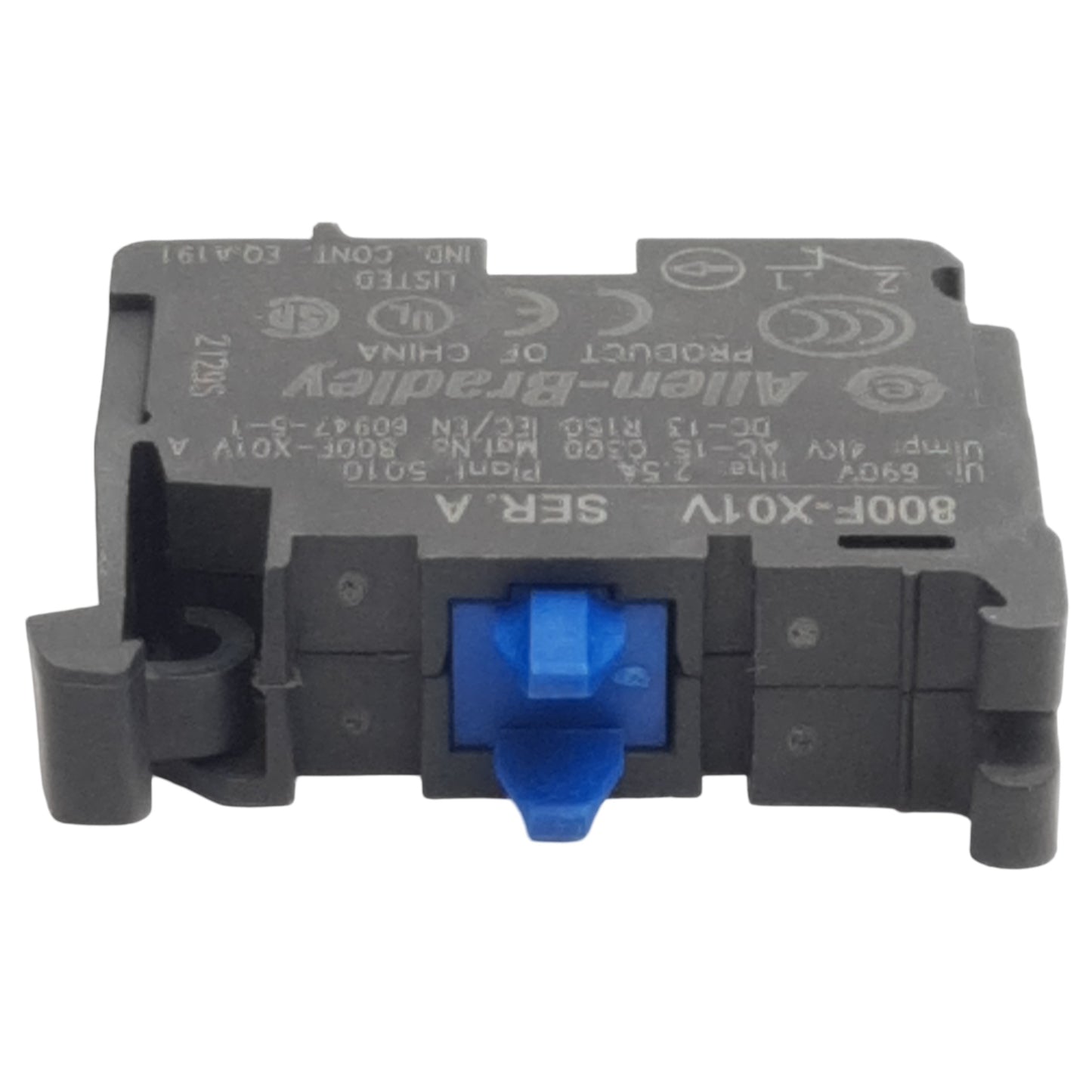 New Lot of 2 Allen Bradley 800F-X01V Pushbutton Contact Block, 1NC, 10A 600VAC, 22mm