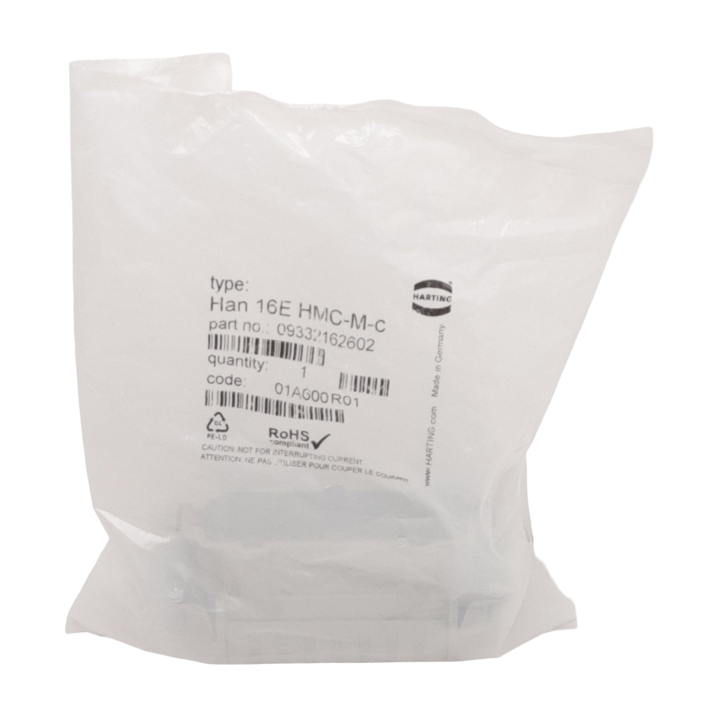 New Harting 09332162602 Heavy Duty Power Connector, 16A 500VAC, 16-Positions, Male