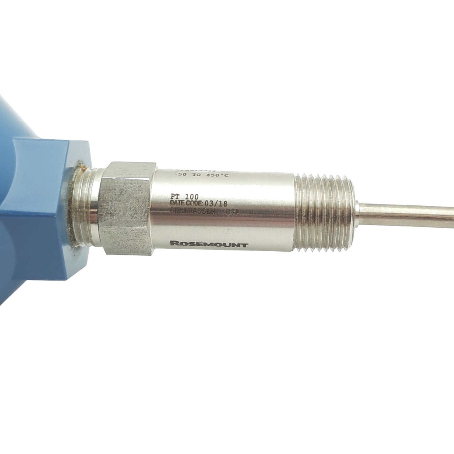 Used Rosemount 214CRTSMB1S4E0060SLAR1C1B1TB PT100 100Ω 4 wire, 6 in probe, W/ Housing
