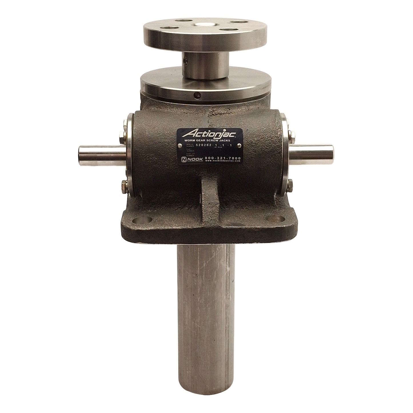 Used Nook Actionjac 520262-1-1-1 Worm Gear Screw Jack 24:1 12in Travel ø3/4in Shaft