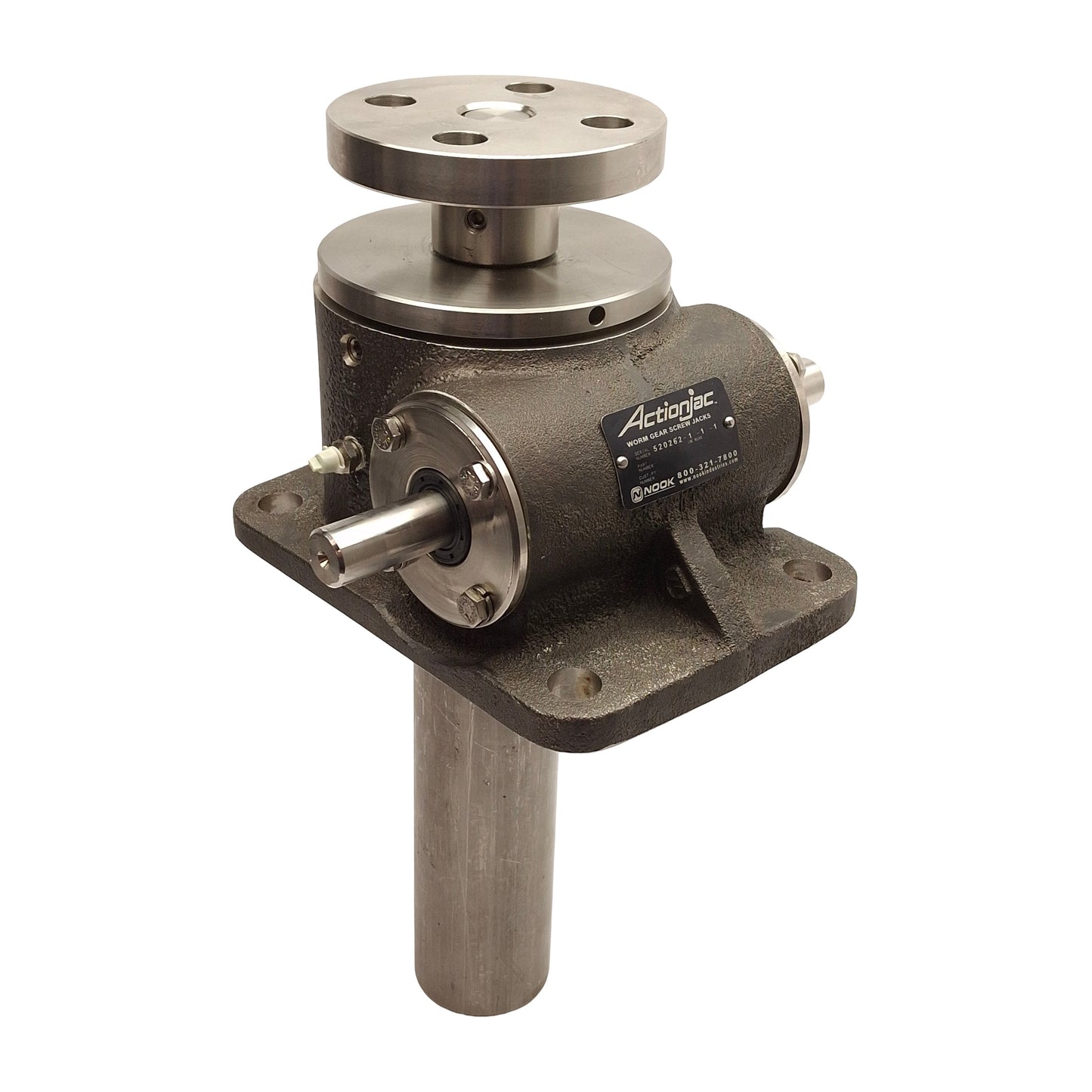 Used Nook Actionjac 520262-1-1-1 Worm Gear Screw Jack 24:1 12in Travel ø3/4in Shaft