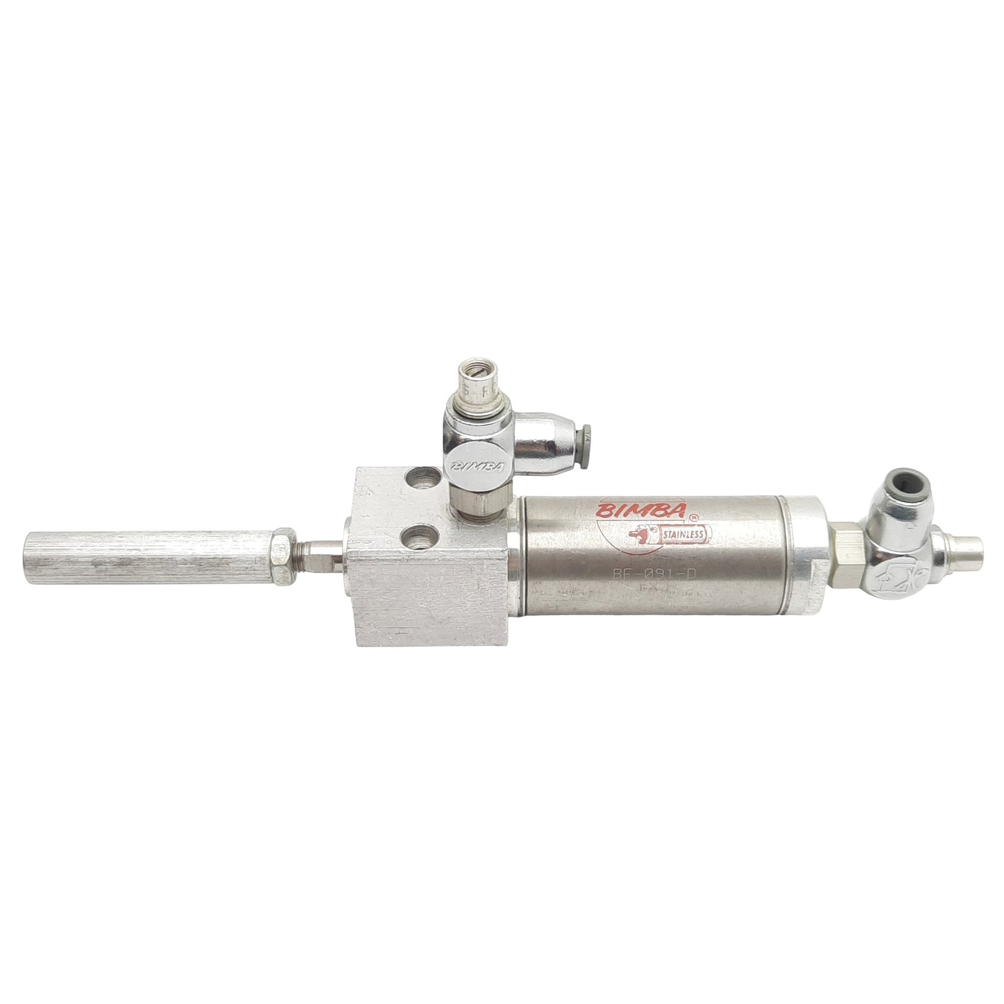 Used Bimba BF-091-D Pneumatic Cylinder, ø1-1/16in Bore, 1in Stroke, 1/8in NPT, 250psi