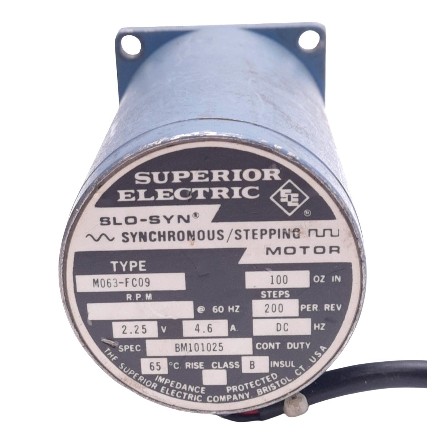 Used Superior Electric M063-FC09 SLO-SYN Stepping Motor, 1.8° Step, 100oz-in, 2.25VDC