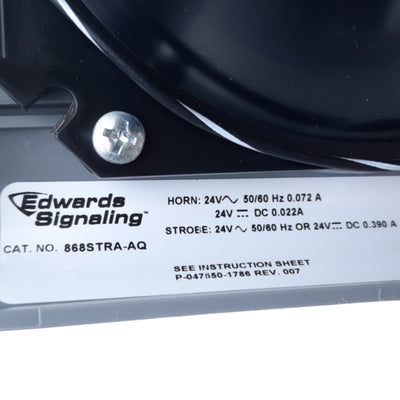 New Edwards Signaling 868STRA-AQ Electronic Xenon Strobe w/ Horn, 24VAC/DC, 100dB