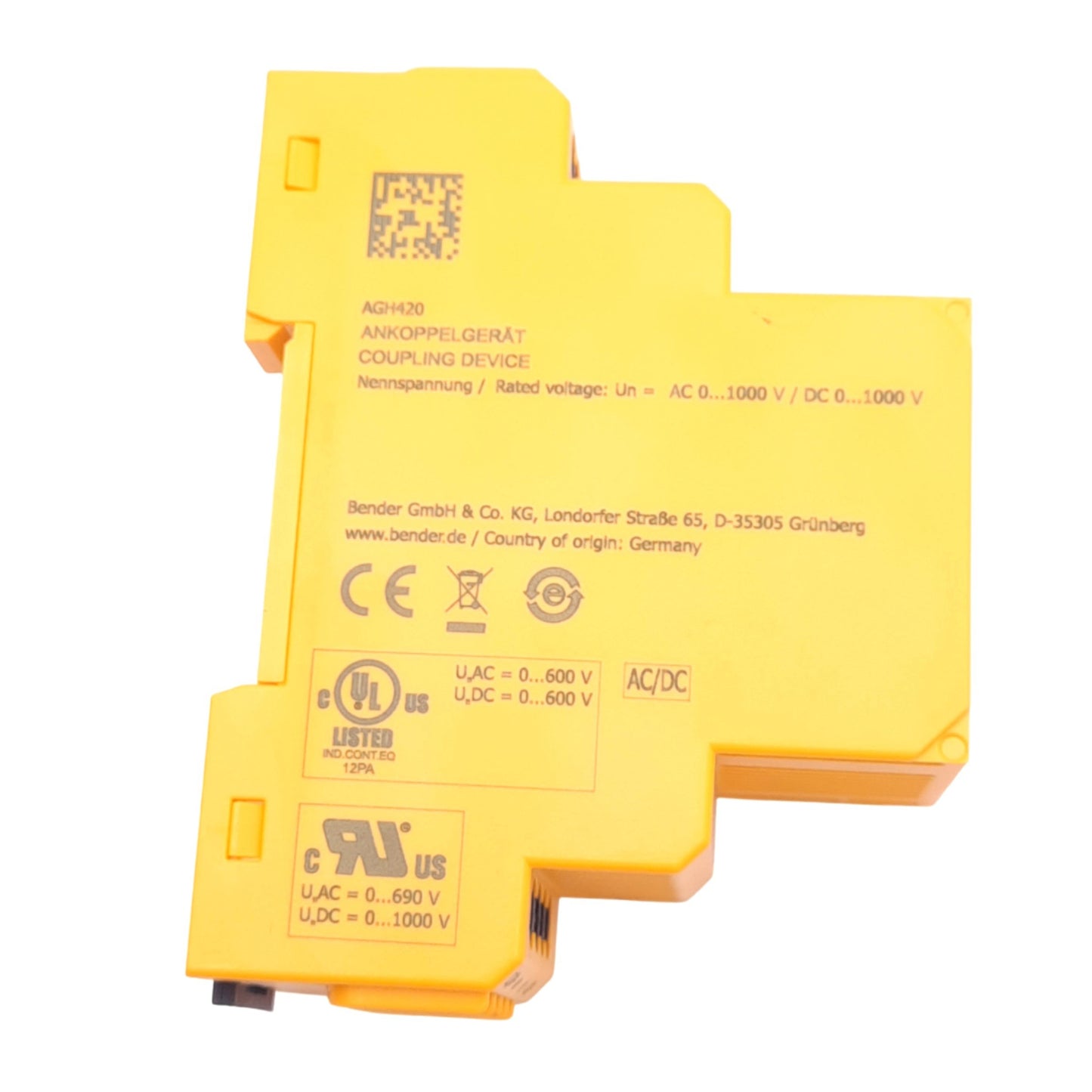 Used Bender AGH420 B78039030 Coupling Device for ISOMETER Series Monitoring Device