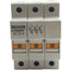Used Ferraz Shawmut USM3I Fuse Holder, For Midget Fuses, 600VAC/VDC 30A, 3 Pole