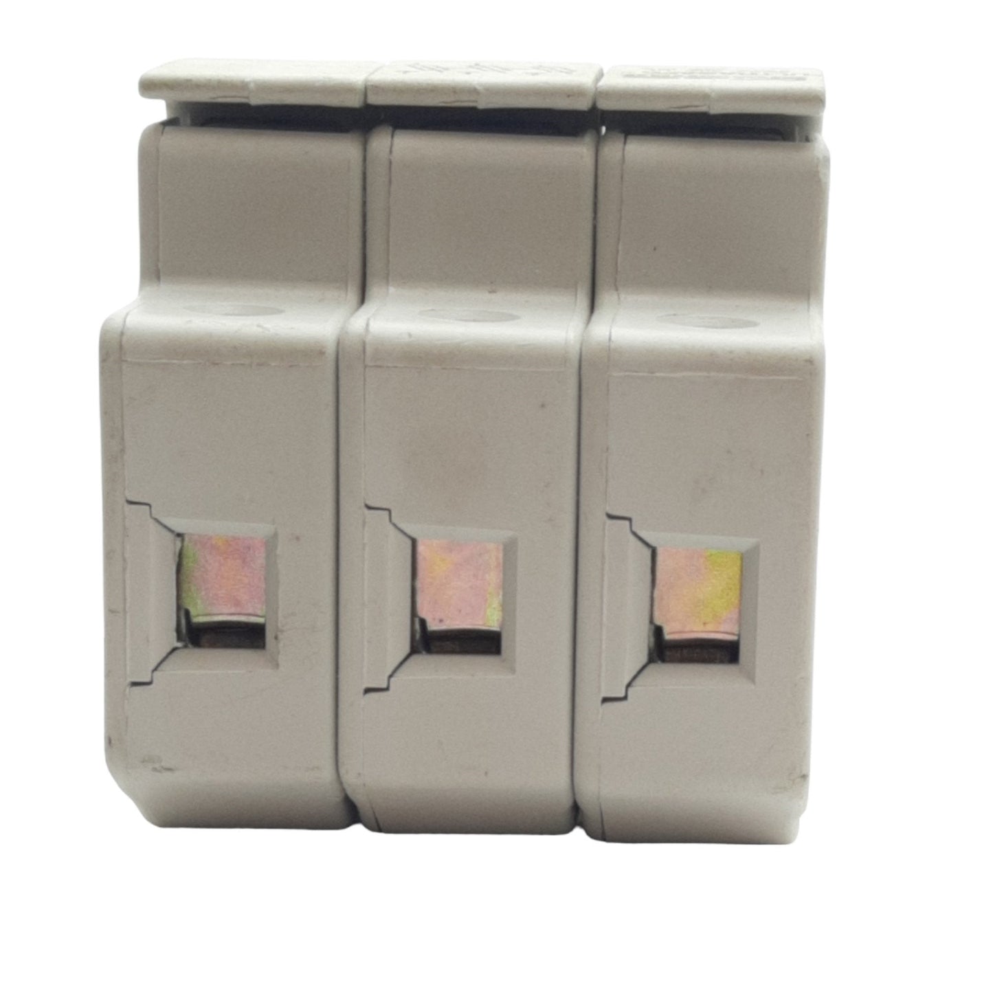 Used Ferraz Shawmut USM3I Fuse Holder, For Midget Fuses, 600VAC/VDC 30A, 3 Pole