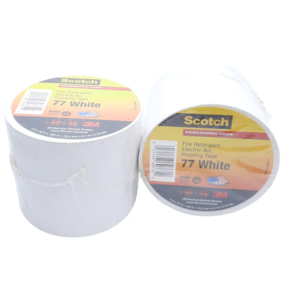 New Lot of 2 3M Scotch 77 Series Fire-Retardant Electric Arc Proofing Tape, 3"x 20ft