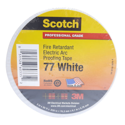 New Lot of 2 3M Scotch 77 Series Fire-Retardant Electric Arc Proofing Tape, 3"x 20ft