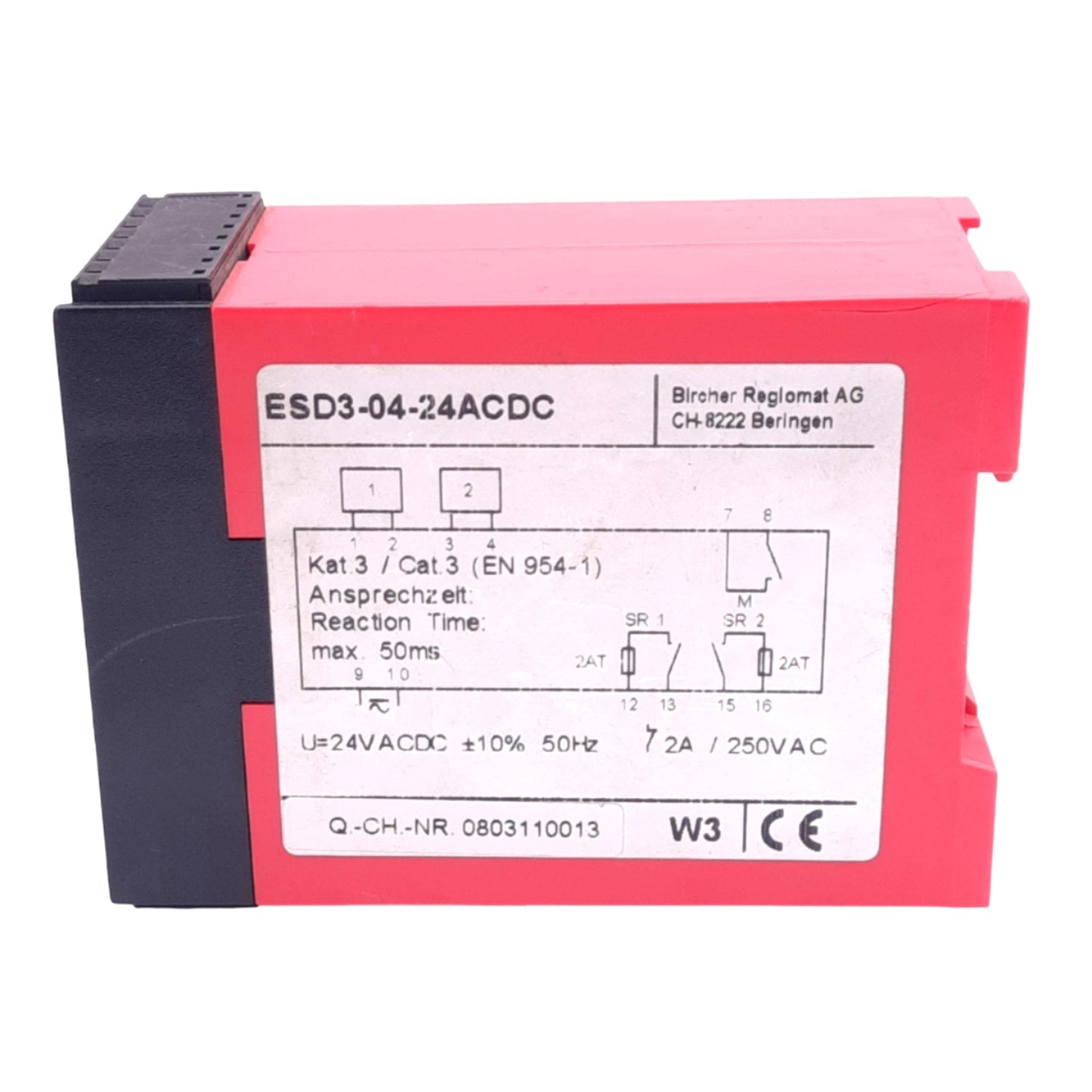 Used Bircher Reglomat ESD3-04-24ACDC Safety Controller, 3NO 2NC, 24VAC/DC, 5VA Max