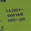 Used Tele Controls 5105~220 Time Delay Relay, 5 A 220VAC, 50/60 Hz, 1000 VA, 0-30 Sec