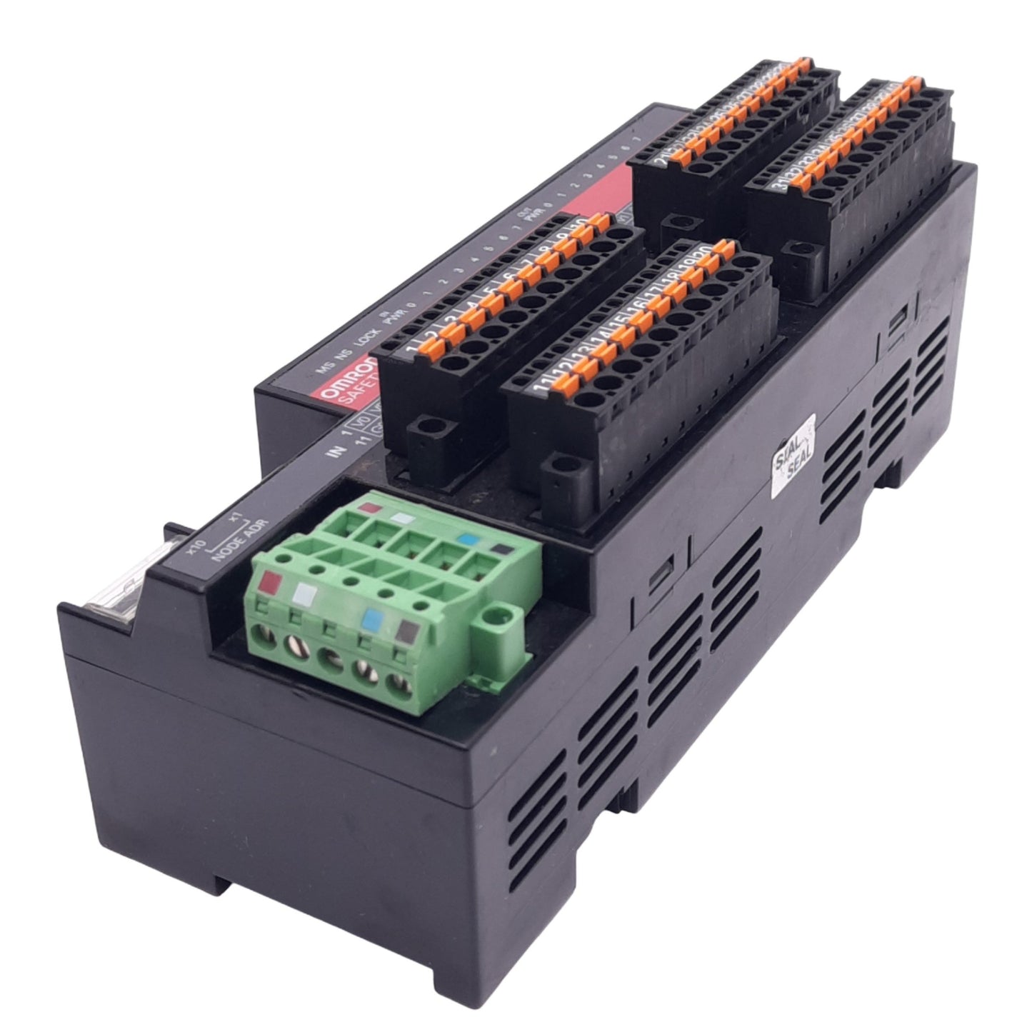 Used Omron DST1-MD16SL-1 Safety I/O Terminal, 8 Safety In/Out, 4 Test Out, 24VDC