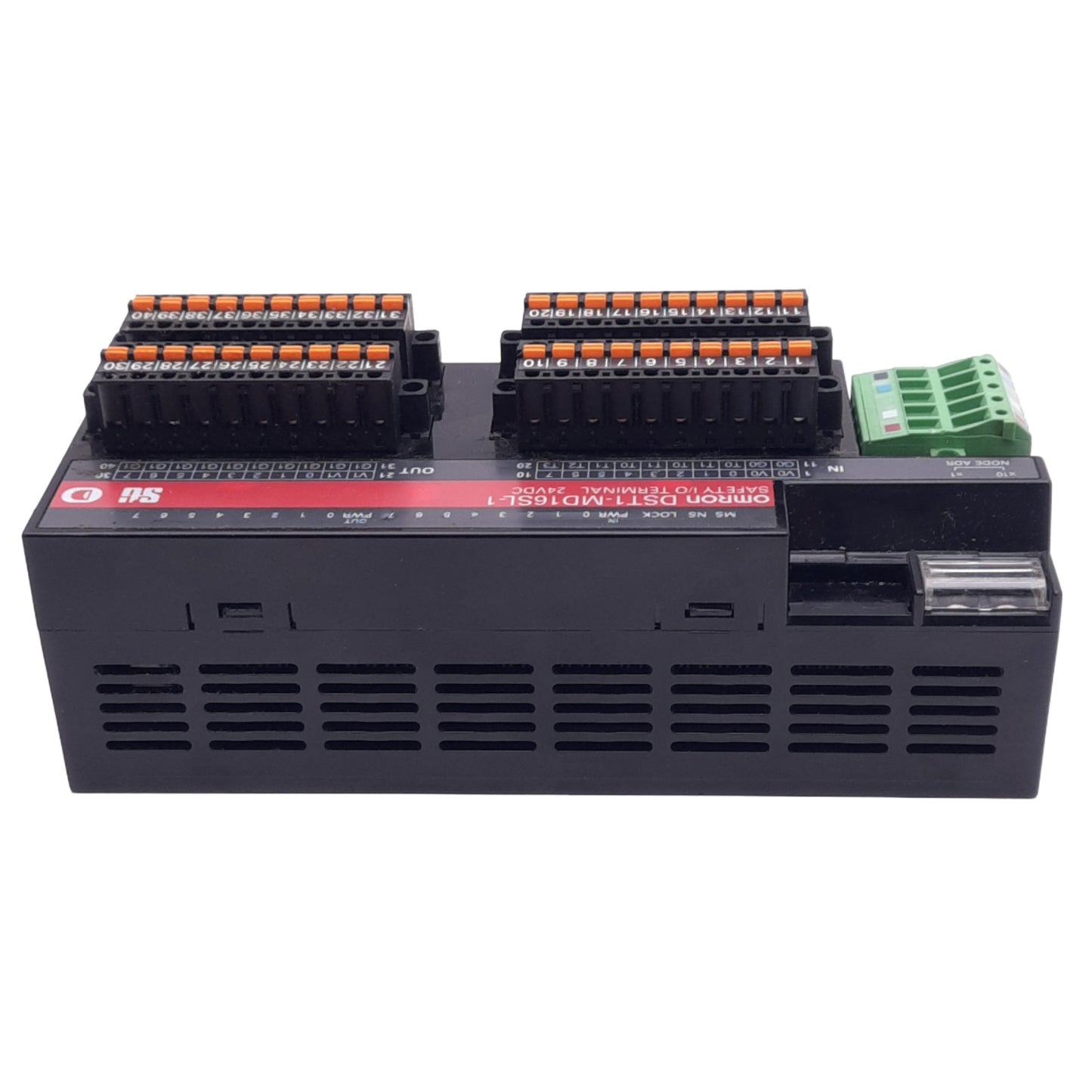 Used Omron DST1-MD16SL-1 Safety I/O Terminal, 8 Safety In/Out, 4 Test Out, 24VDC