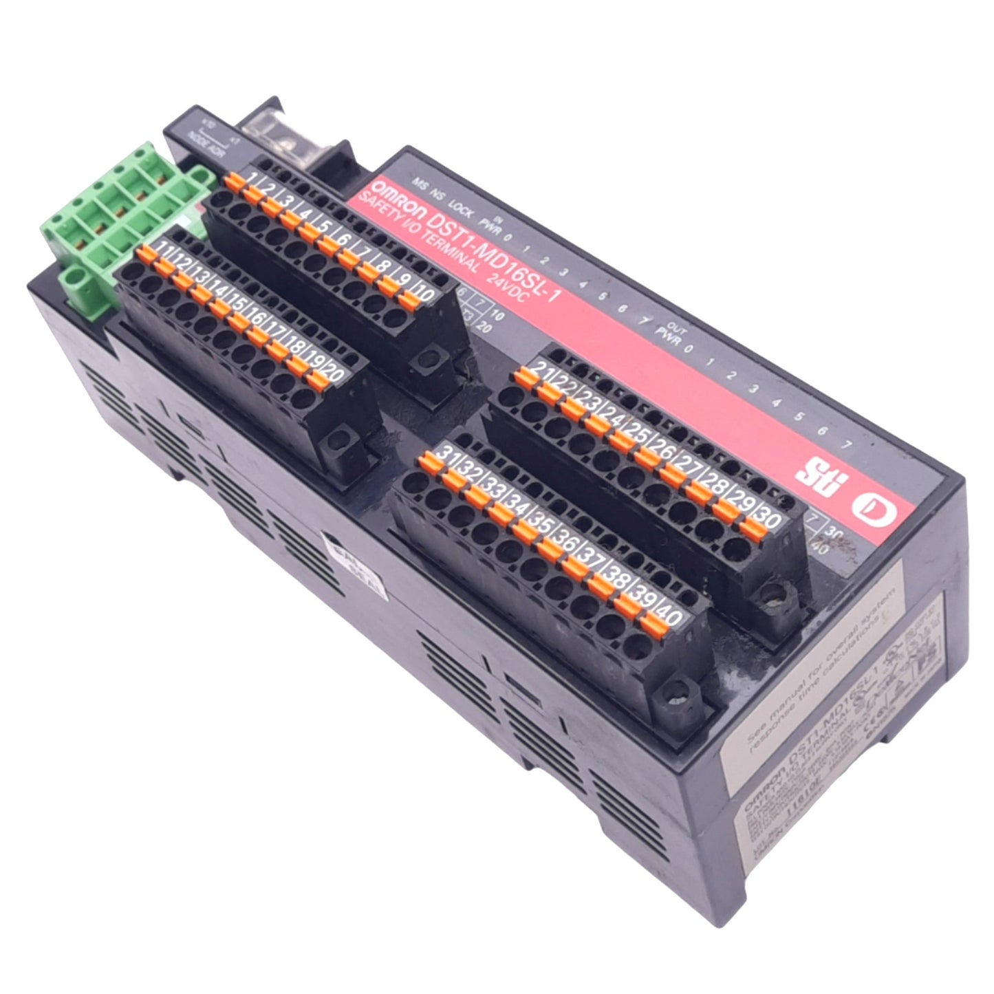 Used Omron DST1-MD16SL-1 Safety I/O Terminal, 8 Safety In/Out, 4 Test Out, 24VDC