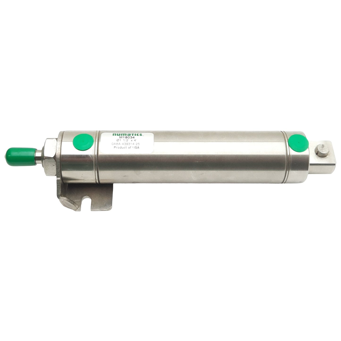 Used Numatics M18034 Pneumatic Cylinder, ø1-1/2in Bore, 4in Stroke, 1/8in NPT, 10bar