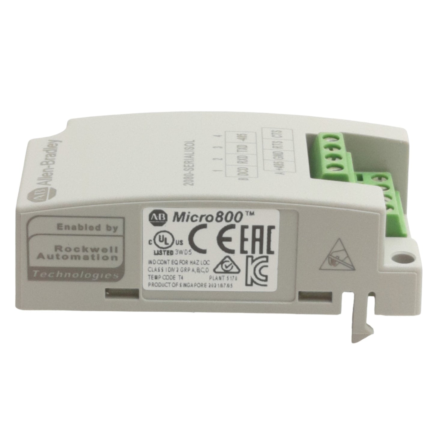 Used Allen Bradley 2080SERIALISOL 81242 Micro 800 Serial Port, RS232/485 Serial Port