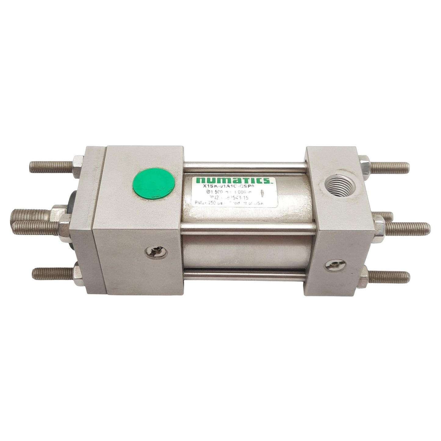 Used Numatics X1SK-01A1C-CSP0 Pneumatic Cylinder, ø1.5in Bore, 1in Stroke, 1/4in NPT