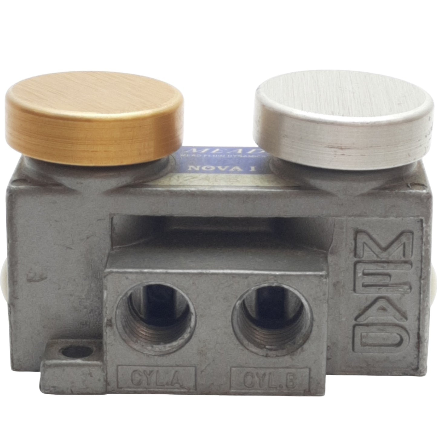 Used Mead N2-PB Nova 1 Double Push Button Control Valve, 1/4" NPTF Port, 40 PSI Min