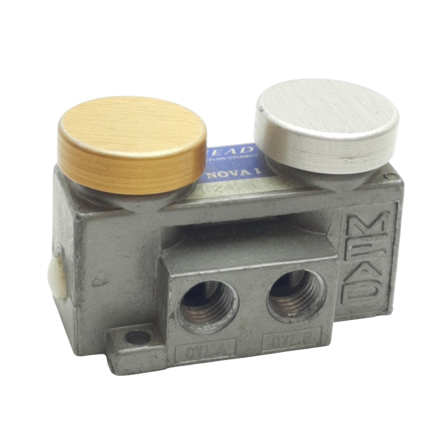 Used Mead N2-PB Nova 1 Double Push Button Control Valve, 1/4" NPTF Port, 40 PSI Min