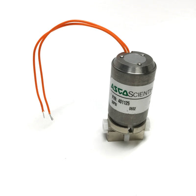 Used ASCO 401125 Fluid Pinch Valve 2-Way NO 30psi, 24VDC, 1/16" ID x 1/8" OD Tube