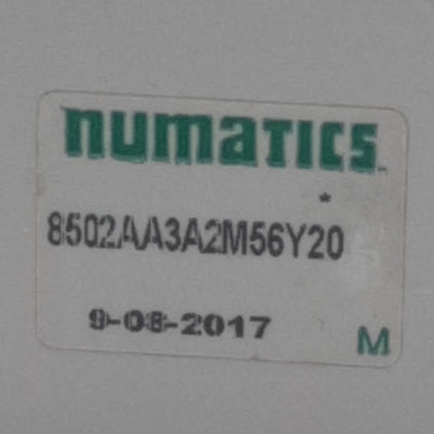 Used Asco Numatics 8502AA3A2M56Y20 Valve Base, 1/4 NPTF Port, 18mm Valve, 4 pin M12