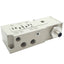 Used Asco Numatics 8502AA3A2M56Y20 Valve Base, 1/4 NPTF Port, 18mm Valve, 4 pin M12