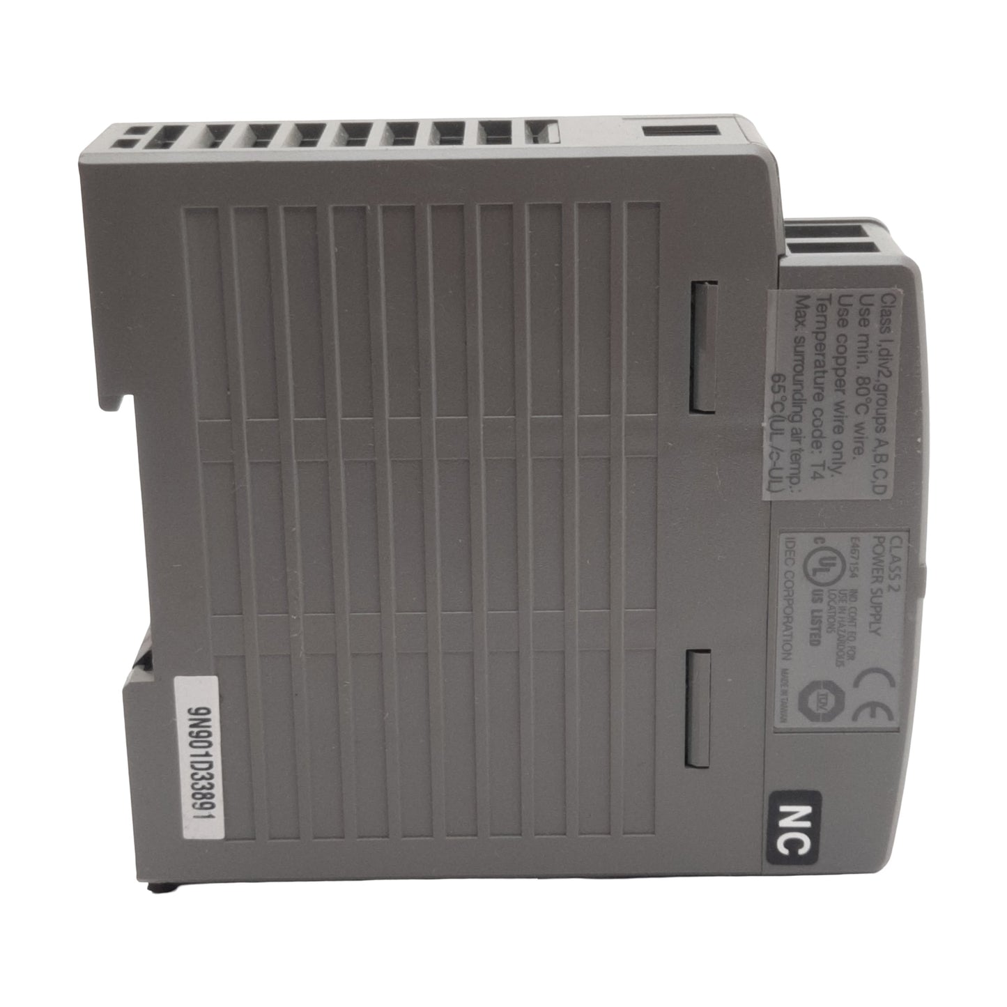 Used Idec PS5R-VB24 Power Supply, 100-240VAC In, 24VDC 0.65A 15W Out, DIN Rail