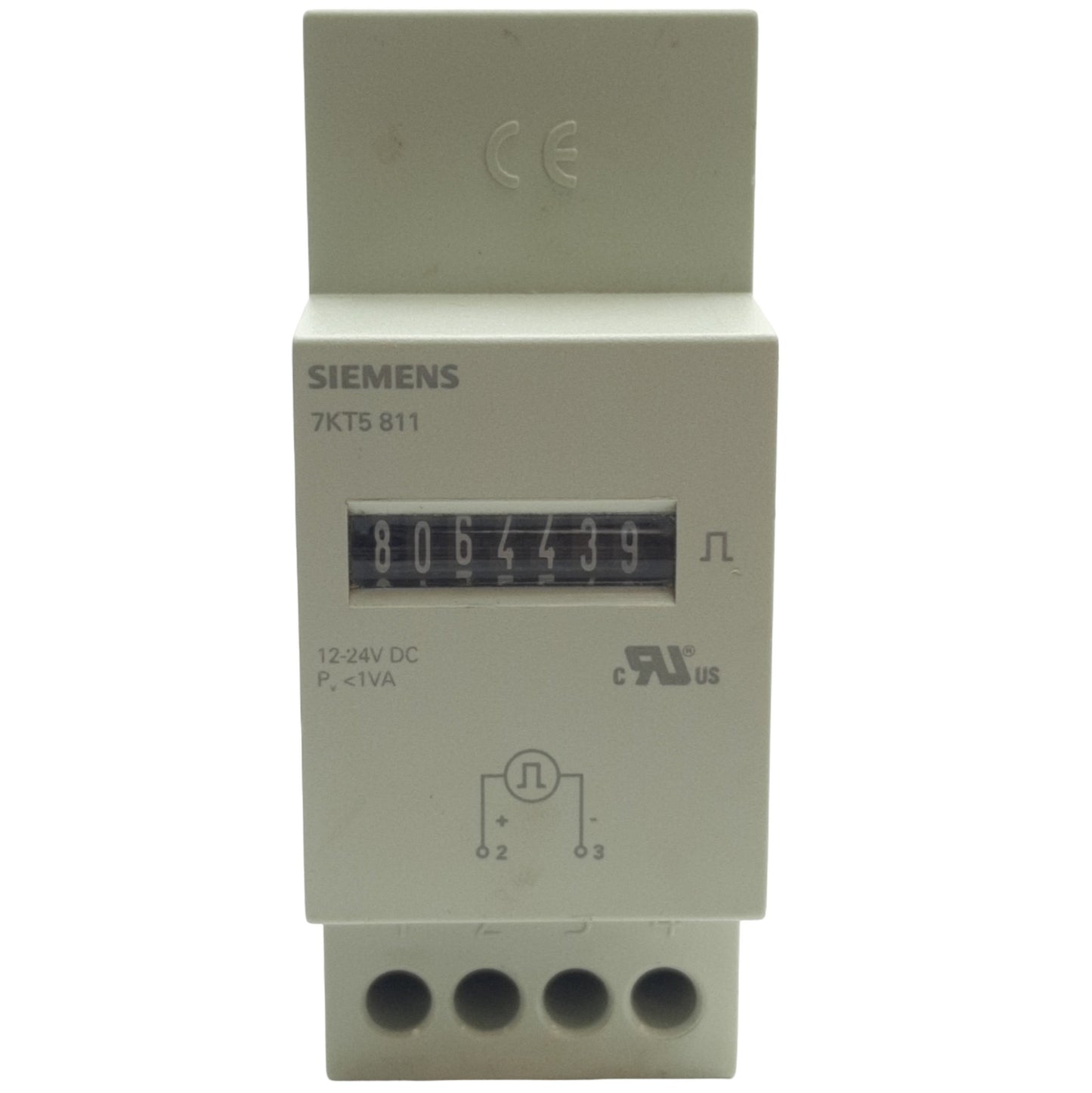 Used Siemens 7KT5811 Mechanical Pulse Counter 12-24VDC, 7 Character Display, DIN Rail