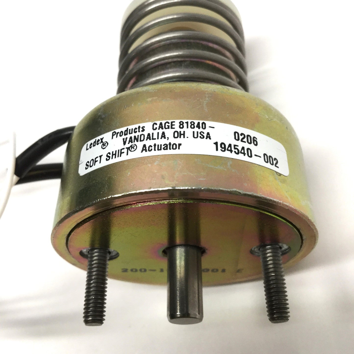 Used Ledex 194540-002 Soft Shift Linear Solenoid Actuator 24VDC Coil, 1/4" Stroke