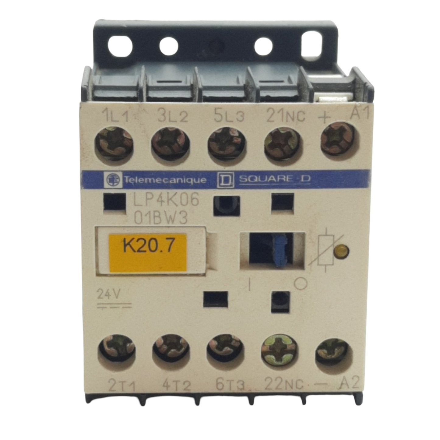 Used Telemecanique LP4K0601BW3 Contactor, 3-Pole + 1NC Aux, 24VDC Coil, 600V 20A