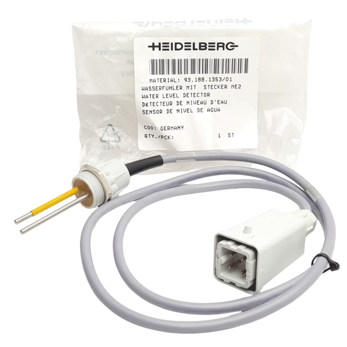 New Heidelberg 93.188.1353 Water Level Detector, Old Style, With 4-Pin Male Plug