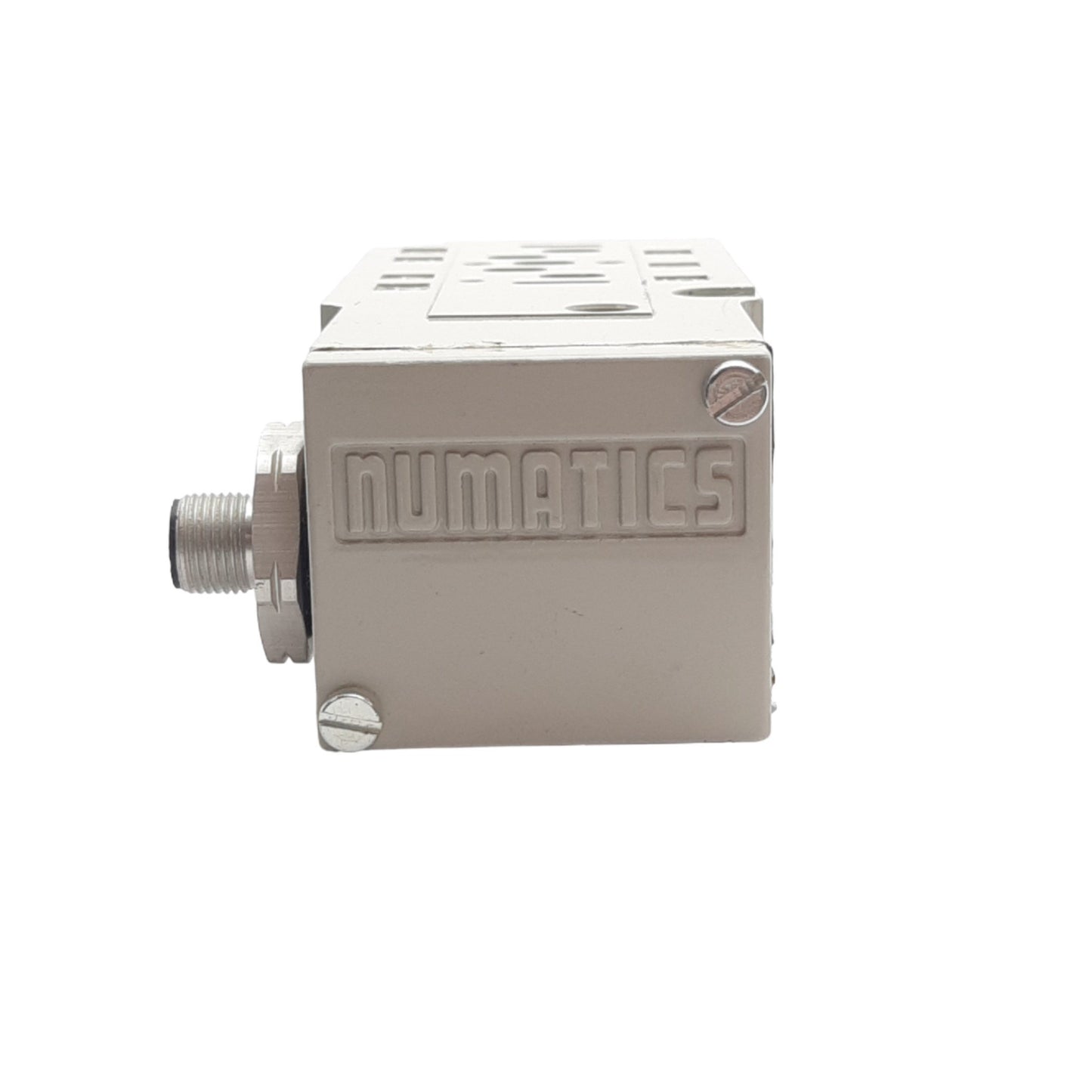 Used Asco Numatics 8503AA3A3M56Y20 Valve Base, 3/8 NPTF Port, 26mm Valve, 4 pin M12