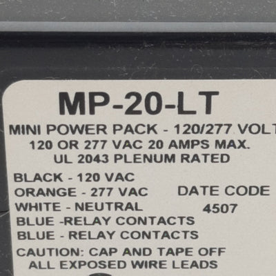 New Lot of 2 Sensorswitch MP-20-LT Mini Power Pack 1-Phase 20A 120/277VAC, 15VDC Out