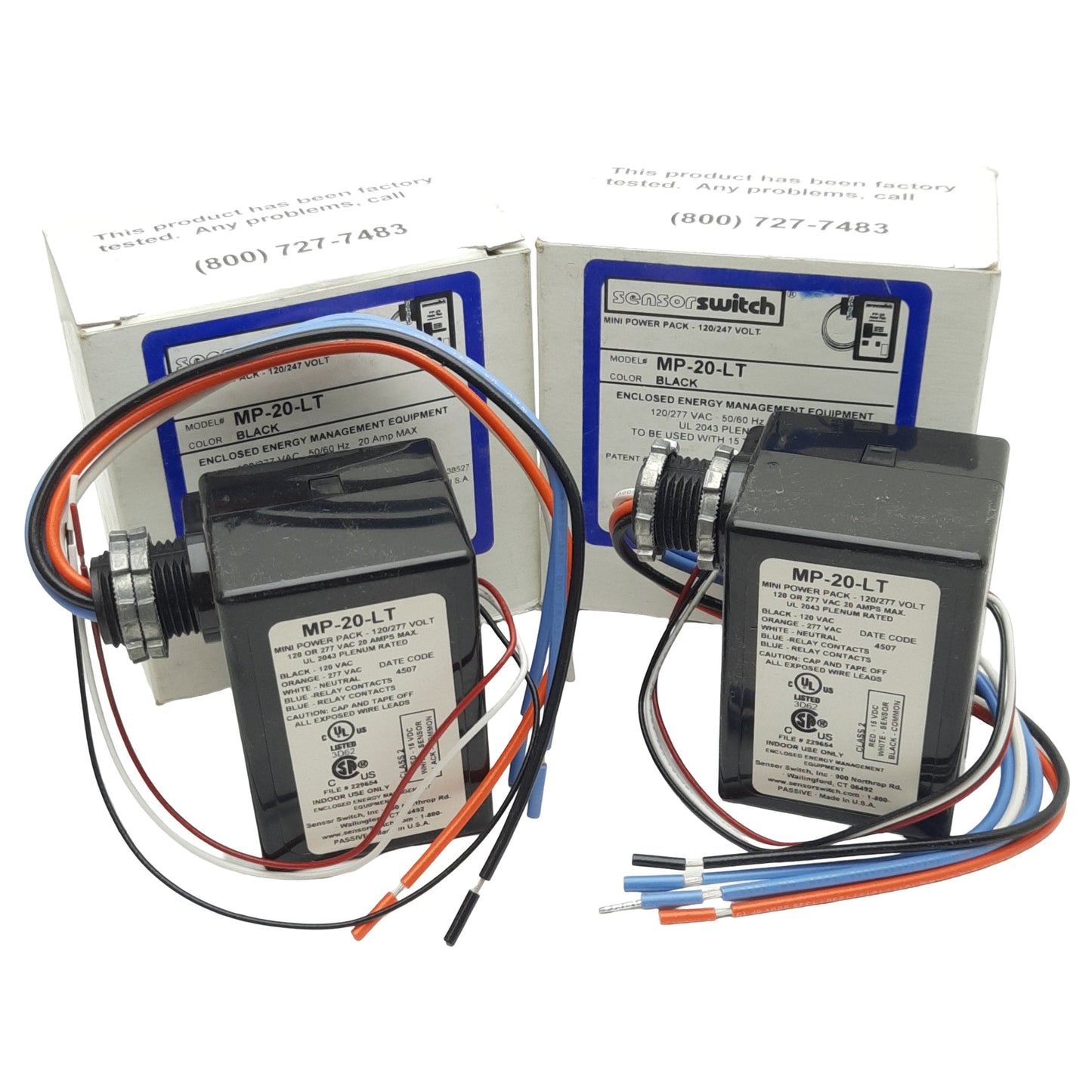 New Lot of 2 Sensorswitch MP-20-LT Mini Power Pack 1-Phase 20A 120/277VAC, 15VDC Out